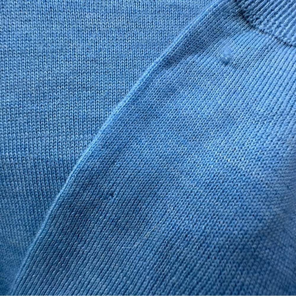 Calvin Klein Extra-Fine Merino Wool Sweater Baby Blue V-Neck NWT European Yarn L - Picture 14 of 15